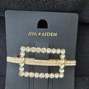 Ava & Aiden Gold Rhinestone Rectangle Hair Clip